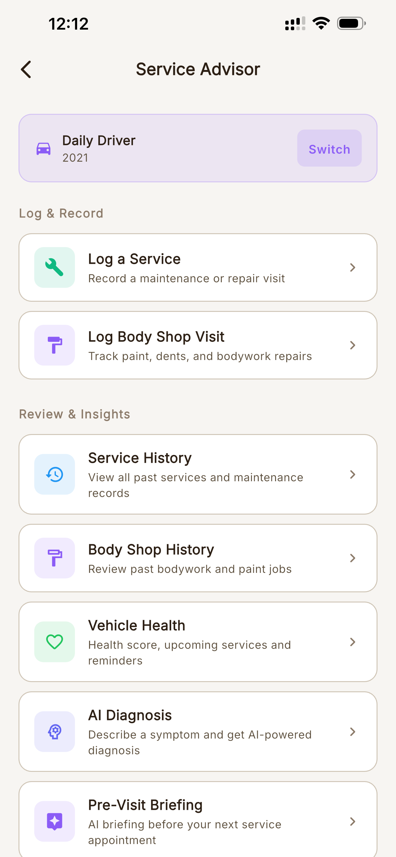 VehIQ Service Advisor